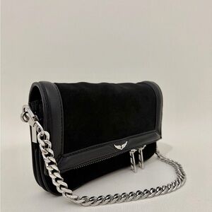 Zadig & Voltaire Rock Nano Novel Foldover Chain Strap Bag
